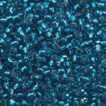 Бісер 67150 Чеський Preciosa 10/0, Прозорий зі срібною смугою TSL, Синій, Круглий, (УТ0003716)