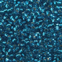 Бисер 67150 Чешский Preciosa 10/0, Прозрачный с серебряной полосой TSL, Синий, Круглый, (УТ0003716)