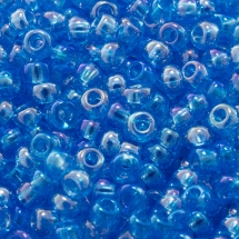 Бисер 61030 Чешский Preciosa 10/0, Прозрачный радужный TR, Синий, Круглый, (УТ0003719)