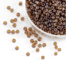 Бисер 16090 Чешский Preciosa 10/0, Прозрачный блестящий TS, Коричневый, Круглый, (УТ0003725)