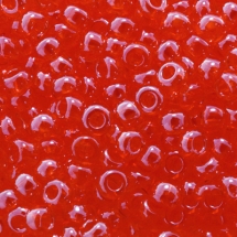 Бисер 96050 Чешский Preciosa 10/0, Прозрачный блестящий TS, Красный, Круглый, (УТ0003731)