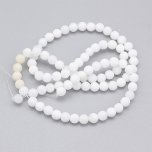 Бусины Натуральный Белый Нефрит, на нитях, Круглые, 4мм, Отверстие 1мм, около 87шт/38см/нить, (УТ0003748)