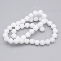 Бусины Натуральный Белый Нефрит, 8мм, Отверстие 1мм, около 44шт/36см/нить, (УТ0003753)