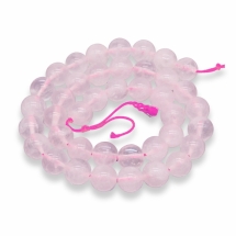 Бусины Натуральный Розовый Кварц, На нитях, Круглые, Размер: 10мм, Отверстие 1мм, около 36шт/37см/нить, (УТ0003757)