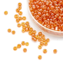 Бисер Китайский 12/0, Прозрачный Блестящий (TCL), Цвет: Оранжевый 109B, Круглый, (УТ0003808)