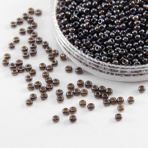 Бисер 16110 Чешский Preciosa 10/0, Прозрачный блестящий TS, Коричневый, Круглый, (УТ0004280)