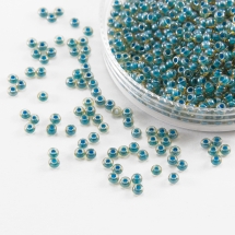 Бисер 11337 Чешский Preciosa 10/0, Прозрачный радужный TR, Бирюзовый, Круглый, (УТ0004283)