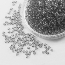 Бисер 01141 Чешский Preciosa 10/0, Прозрачный Солгель Окрашенный CSD, Черный, Круглый, (УТ0004294)