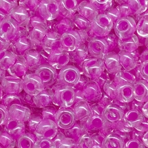 Бісер 38877 Чеський Preciosa 10/0, Прозорий райдужний TR, Бузковий, Круглий, (УТ0004303)