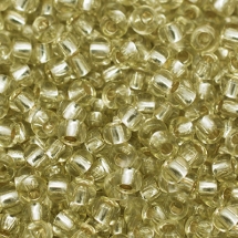 Бісер 78151 Чеський Preciosa 10/0, Прозорий зі срібною смугою TSL, Жовтий, Круглий, (УТ0004308)