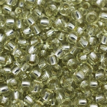 Бисер 78152 Чешский Preciosa 10/0, Прозрачный с серебряной полосой TSL, Зеленый, Круглый, (УТ0004309)