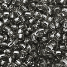 Бисер 78141 Чешский Preciosa 10/0, Прозрачный с серебряной полосой TSL, Черный, Круглый, (УТ0004310)