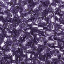 Бісер 78123 Чеський Preciosa 10/0, Прозорий зі срібною смугою TSL, Фіолетовий, Круглий, (УТ0004311)