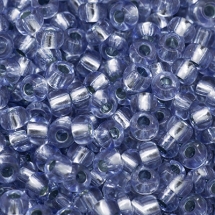 Бісер 78131 Чеський Preciosa 10/0, Прозорий зі срібною смугою TSL, Блакитний, Круглий, (УТ0004312)