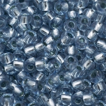 Бісер 78132 Чеський Preciosa 10/0, Прозорий зі срібною смугою TSL, Блакитний, Круглий, (УТ0004313)