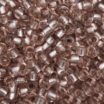 Бисер 78112 Чешский Preciosa 10/0, Прозрачный с серебряной полосой TSL, Коричневый, Круглый, (УТ0004315)