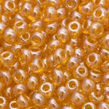 Бисер 86060 Чешский Preciosa 10/0, Прозрачный блестящий TS, Оранжевый, Круглый, (УТ0004320)