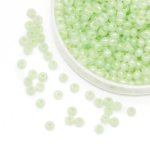 Бисер 57552 Чешский Preciosa 10/0, Прозрачный радужный TR, Салатовый, Круглый, (УТ0004324)