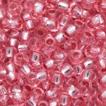 Бисер 78191 Чешский Preciosa 10/0, Прозрачный с серебряной полосой TSL, Розовый, Круглый, (УТ0004331)