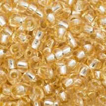 Бисер 78182 Чешский Preciosa 10/0, Прозрачный с серебряной полосой TSL, Оранжевый, Круглый, (УТ0004334)