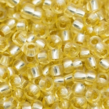 Бисер 78181 Чешский Preciosa 10/0, Прозрачный с серебряной полосой TSL, Желтый, Круглый, (УТ0004335)
