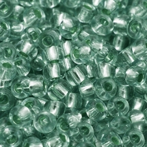Бисер 78164 Чешский Preciosa 10/0, Прозрачный с серебряной полосой TSL, Бирюзовый, Круглый, (УТ0004337)