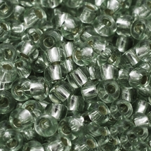 Бісер 78163 Чеський Preciosa 10/0, Прозорий зі срібною смугою TSL, Зелений, Круглий, (УТ0004339)