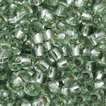 Бісер 78162 Чеський Preciosa 10/0, Прозорий зі срібною смугою TSL, Зелений, Круглий, (УТ0004340)