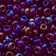 Бисер 91120 Чешский Preciosa 10/0, Прозрачный радужный TR, Красный, Круглый, (УТ0004344)