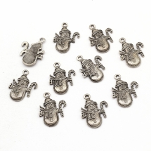 Кулон Снеговик, Металл, Цвет: Античное Серебро, Размер: 23.5х18х2мм, Отверстие 2мм, (УТ000006609)