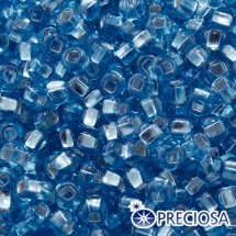 Бисер 67010 Чешский Preciosa 10/0, Фасовка 5г, Прозрачный с серебряной полосой TSL, Синий, Круглый, (УТ0004733)