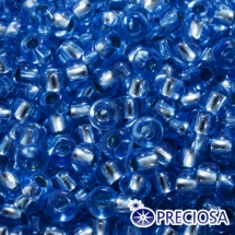 Бисер 67030 Чешский Preciosa 10/0, Фасовка 5г, Прозрачный с серебряной полосой TSL, Синий, Круглый, (УТ0004734)