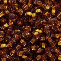 Бисер 17110 Чешский Preciosa 10/0, Прозрачный с серебряной полосой TSL, Коричневый, Круглый, (УТ0004378)