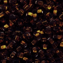 Бисер 17140 Чешский Preciosa 10/0, Прозрачный с серебряной полосой TSL, Коричневый, Круглый, (УТ0004379)