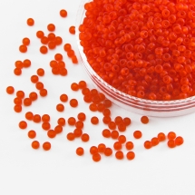 Бисер 90050 Чешский Preciosa 10/0, Прозрачный матовый TM, Красный, Круглый, (УТ0004386)