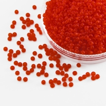 Бісер 90070 Чеський Preciosa 10/0, Прозорий матовий TM, Червоний, Круглий, (УТ0004387)