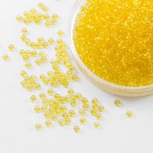 Бисер 01181 Чешский Preciosa 10/0, Прозрачный Солгель Окрашенный CSD, Желтый, Круглый, (УТ0004397)