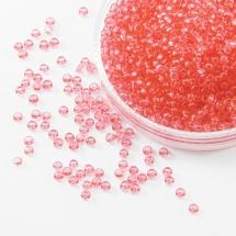 Бісер 01193 Чеський Preciosa 10/0, Прозорий Солгель Пофарбований CSD, Рожевий, Круглий, (УТ0004401)