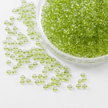 Бисер 01152 Чешский Preciosa 10/0, Прозрачный Солгель Окрашенный CSD, Салатовый, Круглый, (УТ0004405)