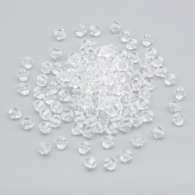 Бусины Акрил Кристалл Биконус, Прозрачные. Граненые, Цвет: Бесцветный, Размер: 10мм, Отверстие 1.5мм, около 100шт/50г, (УТ0005046)