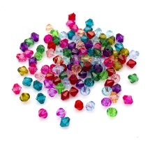 Бусины Акриловые Кристалл Биконус, Прозрачные Граненые, Микс, 8мм, Отверстие 1мм, около 180шт/50г, (УТ0005052)