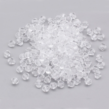 Бусины Акриловые Биконус Прозрачные Граненые, Окрашенные, Бесцветные, 8мм, Отверстие 1мм, около 180шт/50г, (УТ0005053)