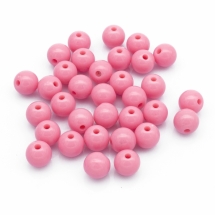 Бусины Акриловые Непрозрачные, Круглые, Цвет: Розовый, Диаметр: 12мм, Отверстие 1мм, около 50шт/50г, (УТ0005057)