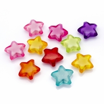 Бусины Акрил Звезда, Бусина в Бусине, Прозрачные, Цвет: Микс, Размер: 34х35х13мм, Отверстие 3мм, (УТ0005490)