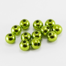 Бусины Акриловые UV Покрытие, Глянцевые, Круглые, Цвет: Желто-зеленый, Диаметр: 10мм, Отверстие 2.5мм, около 50шт/25г, (УТ0005598)