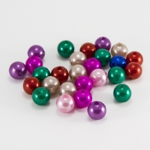 Жемчуг Бусины Акриловые, Глянцевые, Круглые, Цвет: Микс, Диаметр 10мм, Отв-тие 2мм, около 100шт/50 г (УТ0005693)