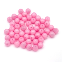 Бусины Акриловые Желейные, Круглые, Цвет: Розовый, Диаметр: 12мм, Отв-тие 2мм, около 52шт/50г, (УТ0005710)