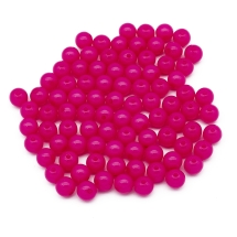 Намистини Акрилові Желейні, Круглі, Колір: Рожевий темний, Розмір: Діаметр: 10мм, Отвір 2 мм, близько 90шт / 50г, (УТ0005716)