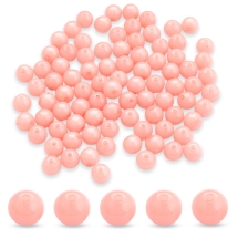 Бусины Акриловые Желейные, Круглые, Цвет: Лососевый светлый, Диаметр: 10мм, Отв-тие 2мм, около 90шт/50г, (УТ0005718)