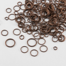 Колечки Одинарные Открытые, Железные, Микс, Цвет: Медь, Размер: 4-10х0.7-1мм, Внутренний Диаметр 2.4-8.4мм, около 600шт/50г, (УТ0005755)